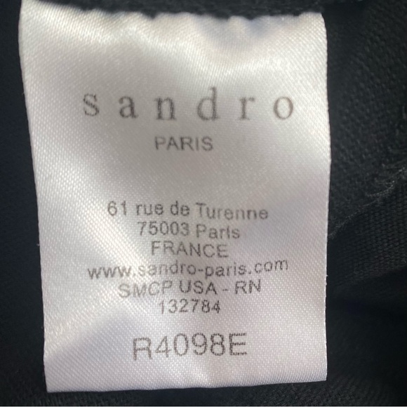 Sandro Paris Little Black Cocktail Dress with Sheer Upper Back. Sz 3 - Picture 13 of 16